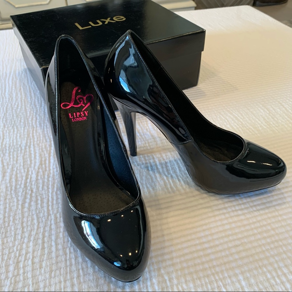NEW Black Patent Shiny Luxe Heels / Pumps